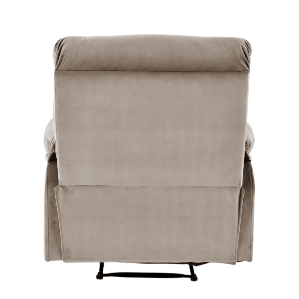 Nowoczesny Rozkładany Fotel do Salonu z Funkcją Relax Tapicerowany Welurowy Beżowy Velvet DRAGER Halmar