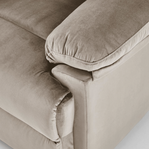 Nowoczesny Rozkładany Fotel do Salonu z Funkcją Relax Tapicerowany Welurowy Beżowy Velvet DRAGER Halmar