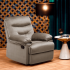 Nowoczesny Rozkładany Fotel do Salonu z Funkcją Relax Tapicerowany Welurowy Beżowy Velvet DRAGER Halmar