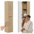 Szafka do Łazienki Dąb Cremona Jasna Wysoka 170 cm Wisząca 2 Drzwi Ryfle NORDIC CREMONA COMAD