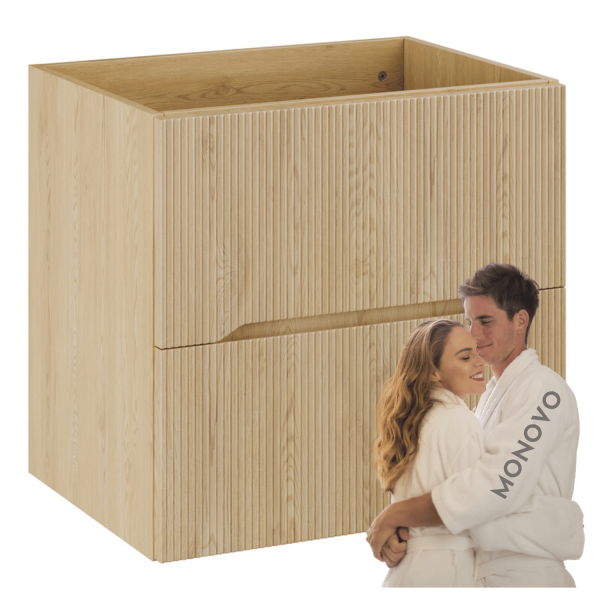 Szafka Pod Umywalkę Wisząca 60 cm Łazienkowa Ryflowana Dąb Cremona Retro NORDIC CREMONA RODAN