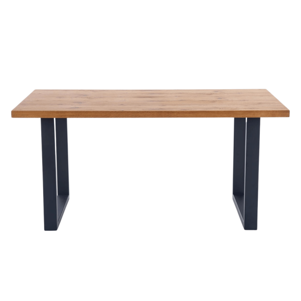 Industrialny Stół Rozkładany Dębowy do Salonu Jadalni Loft 160-250x90 Jasny Dąb Czarny PEREZ Halmar