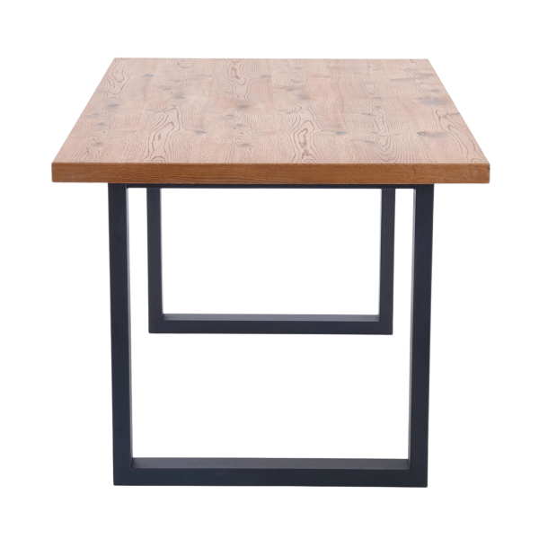 Industrialny Stół Rozkładany Dębowy do Salonu Jadalni Loft 160-250x90 Jasny Dąb Czarny PEREZ Halmar