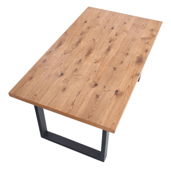 Industrialny Stół Rozkładany Dębowy do Salonu Jadalni Loft 160-250x90 Jasny Dąb Czarny PEREZ Halmar