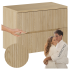 Szafka Łazienkowa Wisząca z Blatem Dąb Cremona 80 cm Ryflowana NORDIC CREMONA COMAD