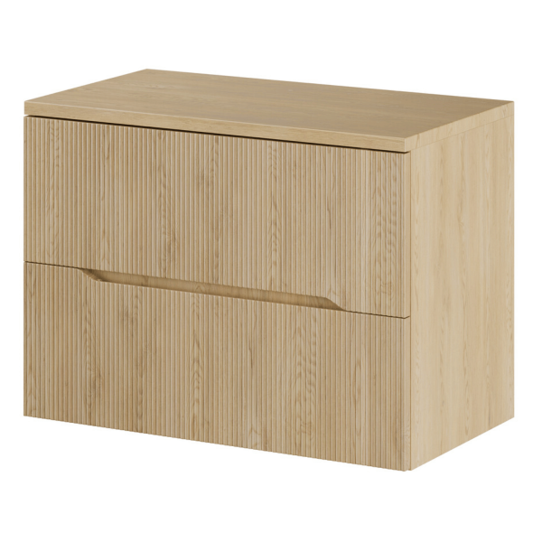 Szafka Łazienkowa Wisząca z Blatem Dąb Cremona 80 cm Ryflowana NORDIC CREMONA COMAD
