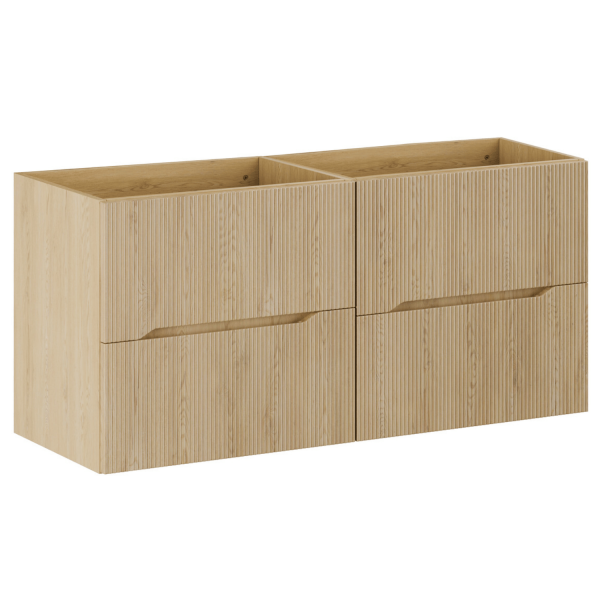 Szafka Wisząca do Łazienki 120 cm Dąb Cremona Duża Ryflowana NORDIC CREMONA COMAD
