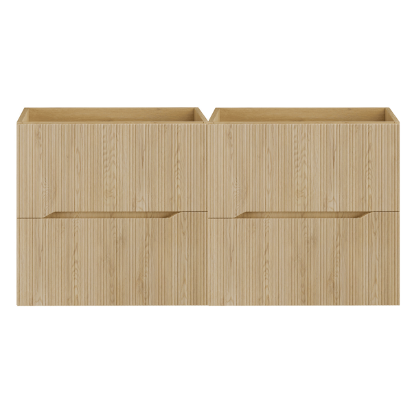 Szafka Wisząca do Łazienki 120 cm Dąb Cremona Duża Ryflowana NORDIC CREMONA COMAD