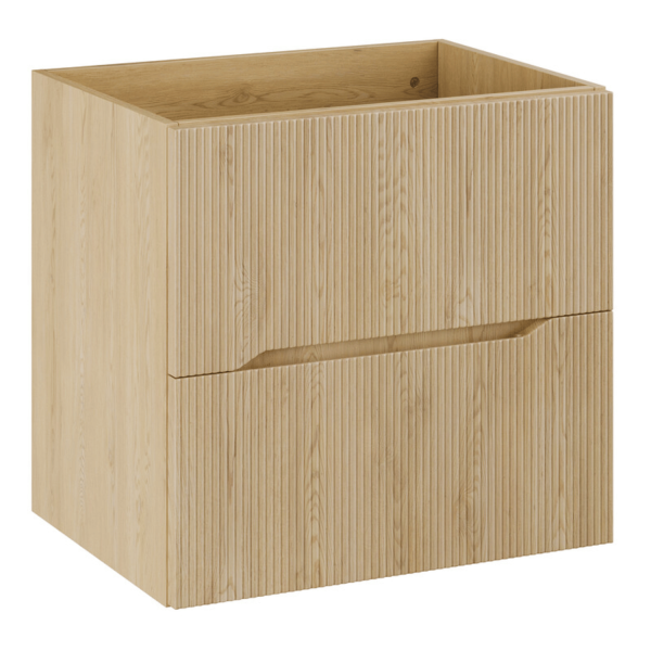 Szafka Wisząca do Łazienki Dąb Cremona Ryflowana 60 cm z Umywalką Meblową SKY NORDIC CREMONA COMAD