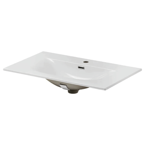 Szafka do Łazienki Wisząca Ryflowana Dąb Cremona 80 cm z Umywalką Meblową SKY NORDIC CREMONA COMAD