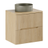 Szafka Ryflowana 60 cm Dąb Cremona z Blatem i Umywalką BEYOND Zielona NORDIC CREMONA COMAD