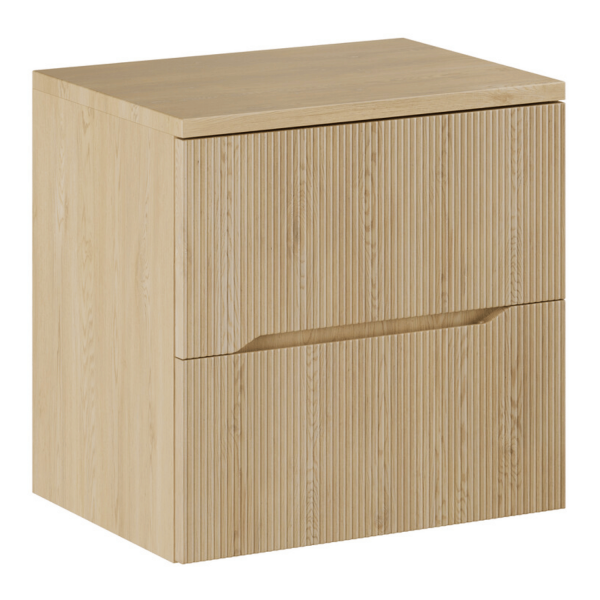 Szafka Ryflowana 60 cm Dąb Cremona z Blatem i Umywalką BEYOND Zielona NORDIC CREMONA COMAD
