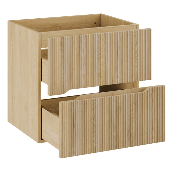 Szafka Ryflowana 60 cm Dąb Cremona z Blatem i Umywalką BEYOND Zielona NORDIC CREMONA COMAD