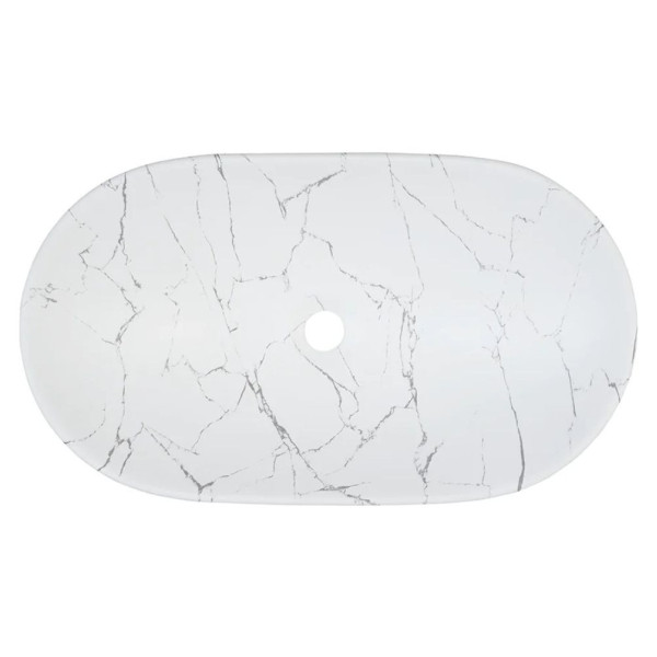 Szafka Dąb Cremona do Łazienki Ryflowana 80 cm z Blatem i Umywalką LENA Marmur NORDIC CREMONA COMAD