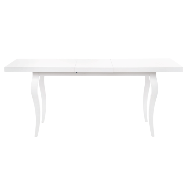 Stół Rozkładany Biały Połysk do Jadalni Salonu Modern Barock 140-180x80 cm MOZART Halmar