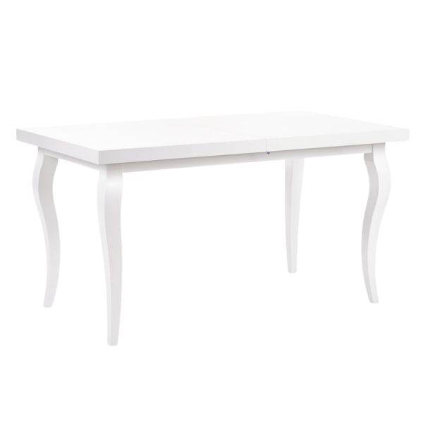 Stół Rozkładany Biały Połysk do Jadalni Salonu Modern Barock 140-180x80 cm MOZART Halmar
