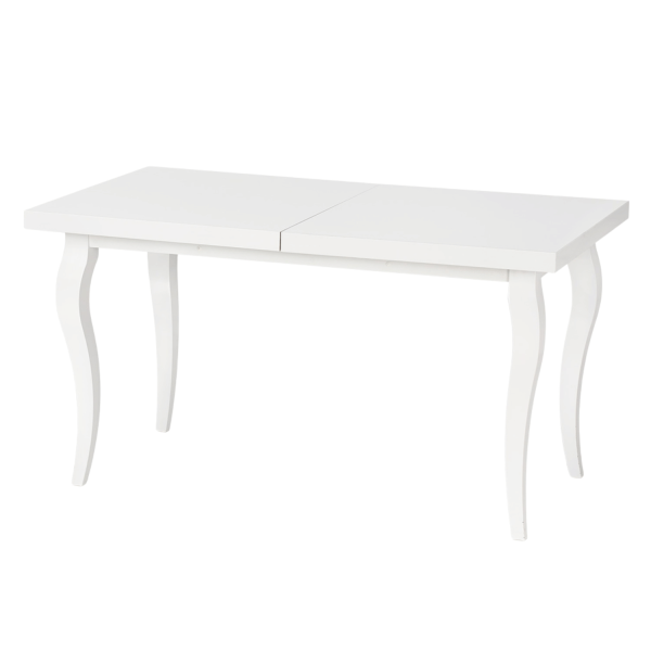 Stół Rozkładany Biały Połysk do Jadalni Salonu Modern Barock 140-180x80 cm MOZART Halmar