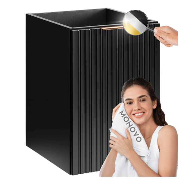 Szafka Pod Blat Łazienkowa Ryfle 40 cm Czarna z Koszem na Pranie Elegancka Nowoczesna ADEL BLACK COMAD