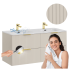 Szafka z Umywalką Wpuszczaną 120 cm Nowoczesna z Szufladami Podwójna Ryflowana Beż ADEL CASHMERE Comad