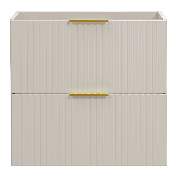 Zestaw Mebli Łazienkowych 120 cm Ryflowany z Umywalką Nowoczesny Beżowy Mat ADEL CASHMERE Comad