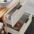 Szafka Ryflowana do Łazienki 100 cm Nowoczesna z Blatem Beżowy Mat ADEL CASHMERE COMAD