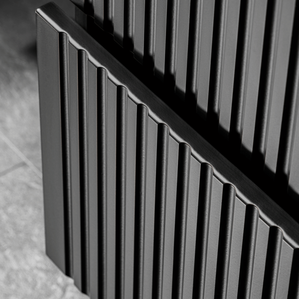 Ryflowana Szafka pod Umywalkę Nablatową Czarna Matowa Nowoczesna ADEL BLACK Comad