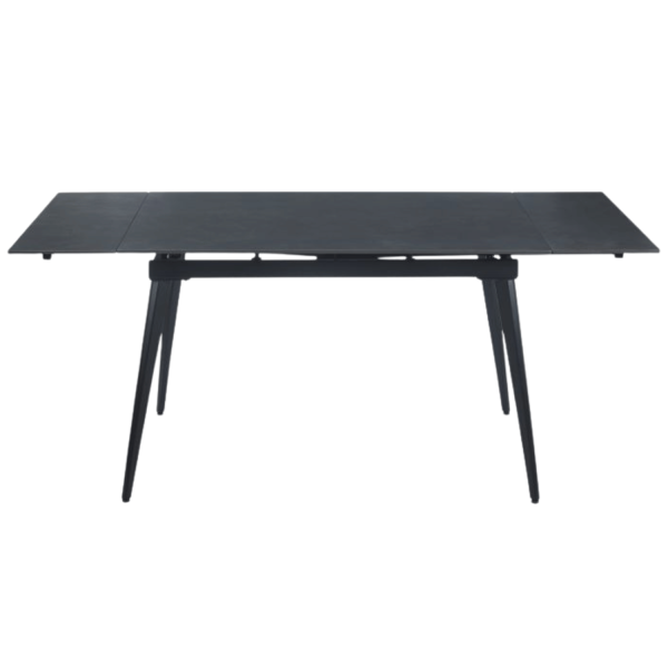 Nowoczesny Stół Rozkładany do Jadalni Grafitowy Mat Czarny 120-180x80 cm PLUM