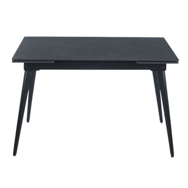Nowoczesny Stół Rozkładany do Jadalni Grafitowy Mat Czarny 120-180x80 cm PLUM