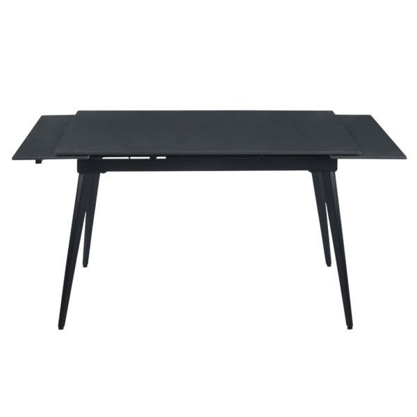 Nowoczesny Stół Rozkładany do Jadalni Grafitowy Mat Czarny 120-180x80 cm PLUM