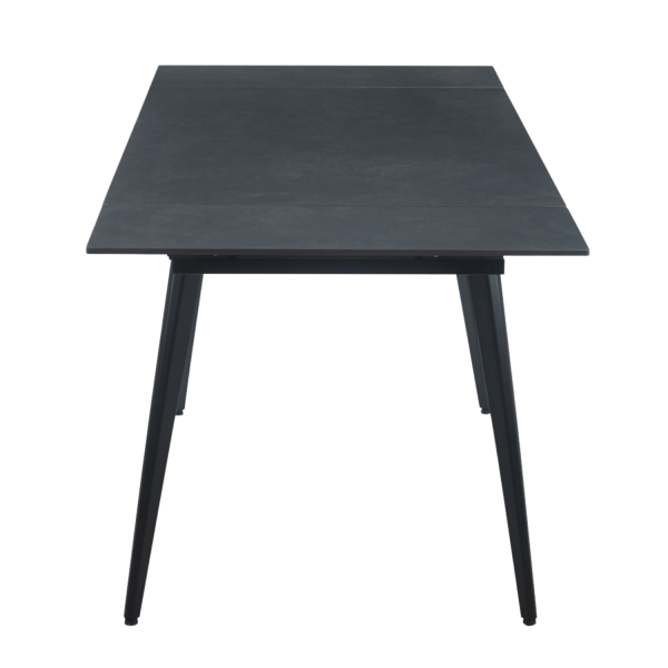 Nowoczesny Stół Rozkładany do Jadalni Grafitowy Mat Czarny 120-180x80 cm PLUM