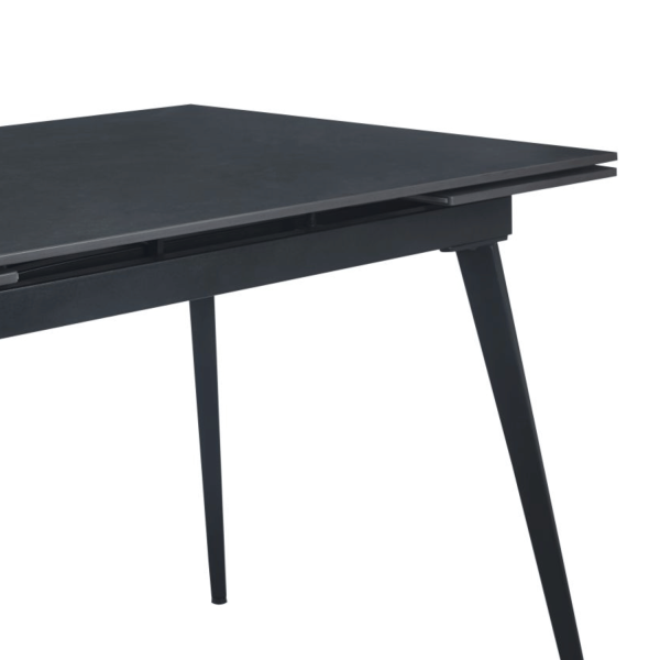 Nowoczesny Stół Rozkładany do Jadalni Grafitowy Mat Czarny 120-180x80 cm PLUM