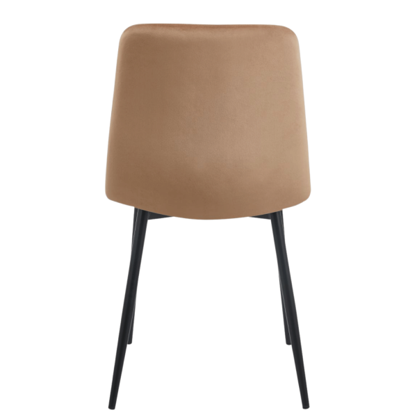 Nowoczesne Krzesło Tapicerowane Metalowe Loft do Salonu Welurowe Nowoczesne Beżowe Cappuccino Velvet APER