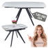 Nowoczesny Rozkładany Stół Ceramiczny 120-180x80 cm do Jadalni Salonu Biały Marmur TAND