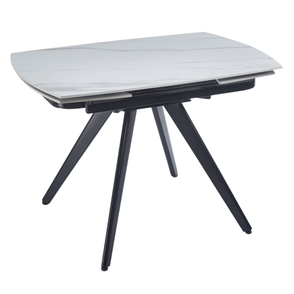 Nowoczesny Rozkładany Stół Ceramiczny 120-180x80 cm do Jadalni Salonu Biały Marmur TAND