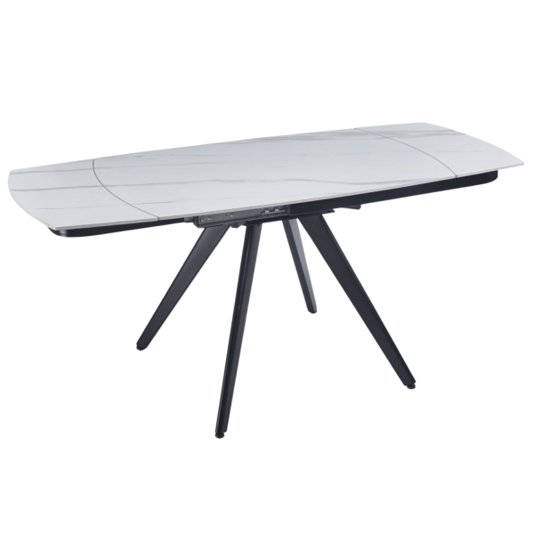 Nowoczesny Rozkładany Stół Ceramiczny 120-180x80 cm do Jadalni Salonu Biały Marmur TAND