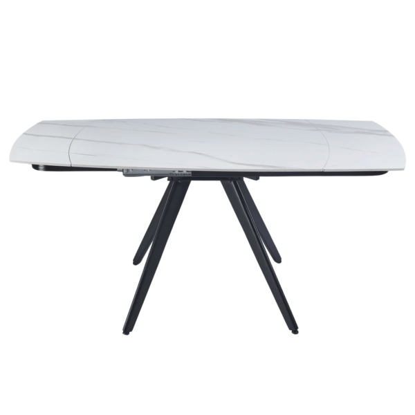 Nowoczesny Rozkładany Stół Ceramiczny 120-180x80 cm do Jadalni Salonu Biały Marmur TAND