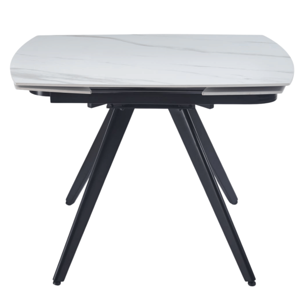 Nowoczesny Rozkładany Stół Ceramiczny 120-180x80 cm do Jadalni Salonu Biały Marmur TAND