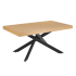Nowoczesny Stół Rozkładany 160-240x90 cm do Jadalni Salonu Industrialny Loft Dąb Naturalny Metalowe Nogi LUND