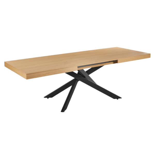 Nowoczesny Stół Rozkładany 160-240x90 cm do Jadalni Salonu Industrialny Loft Dąb Naturalny Metalowe Nogi LUND