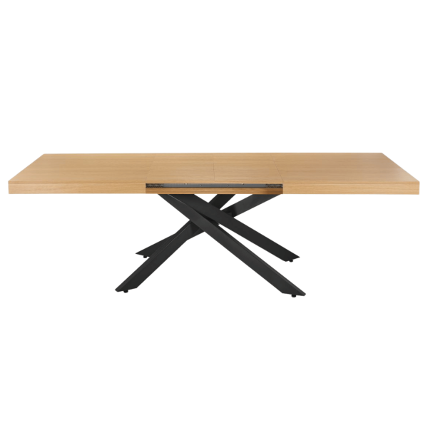 Nowoczesny Stół Rozkładany 160-240x90 cm do Jadalni Salonu Industrialny Loft Dąb Naturalny Metalowe Nogi LUND