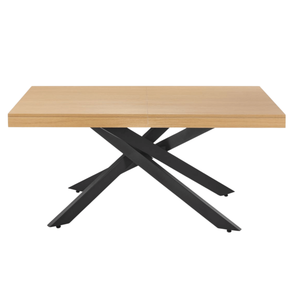 Nowoczesny Stół Rozkładany 160-240x90 cm do Jadalni Salonu Industrialny Loft Dąb Naturalny Metalowe Nogi LUND