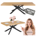Nowoczesny Stół Rozkładany 160-240x90 cm do Jadalni Salonu Industrialny Loft Dąb Naturalny Metalowe Nogi LUND