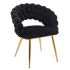 Nowoczesne Tapicerowane Krzesło Welurowe Glamour do Jadalni Salonu Czarne Złote Nogi Velvet Plecione Oparcie BUBBLE