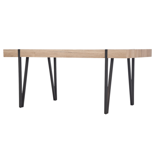 Industrialny Stół do Salonu Jadalni Loft Metalowe Nogi 170x90 Dąb San Remo Czarny YOHANN Halmar