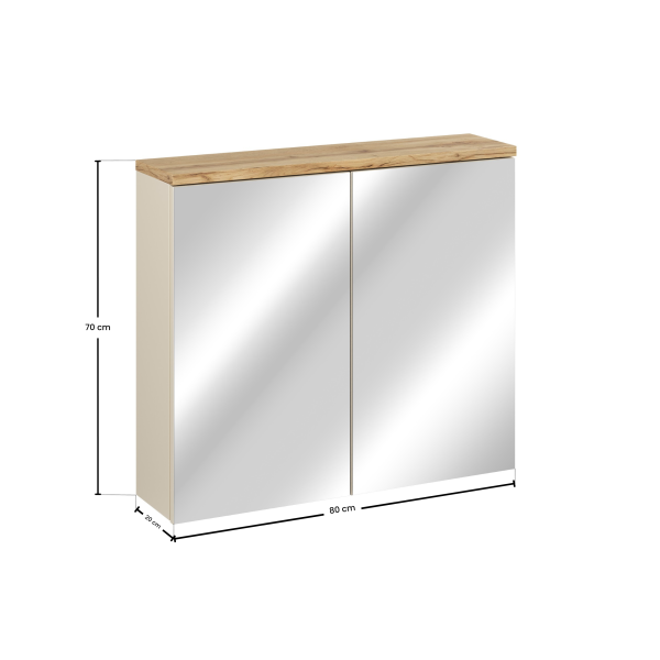 Szafka Z Lustrem 80Cm 2 Drzwi
