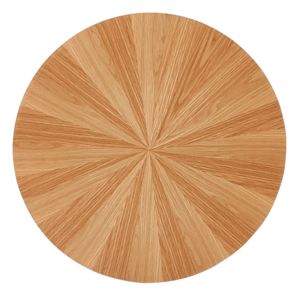 Stolik Kawowy Okrągły do Salonu 50 cm Dąb Naturalny Loft Czarna Noga Ława do Salonu LEO