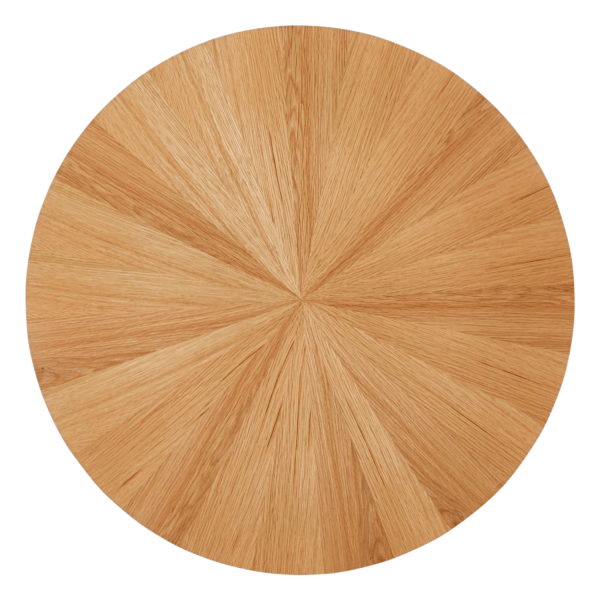 Stolik Kawowy Okrągły do Salonu 70 cm Dąb Naturalny Loft Czarna Noga Ława do Salonu LEO