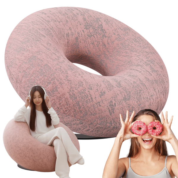 Nowoczesny Fotel Wypoczynkowy Designerski do Cukierni Restauracji Różowy Stylowy DONUT