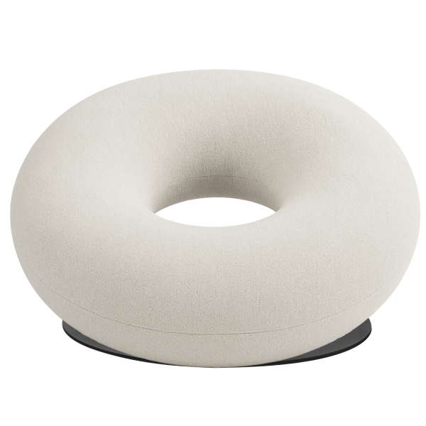 Kremowy Nowoczesny Fotel Wypoczynkowy Designerski do Cukierni Restauracji Jasny Beż Ecru Stylowy DONUT