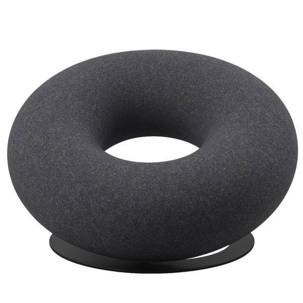 Designerski Fotel Wypoczynkowy Stylowy Pączek do Cukierni Restauracji Szary Popiel DONUT